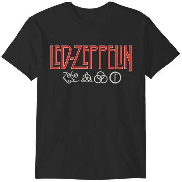 Samantha S Other - Led Zeppelin Zoso Logo Shirt Rock Band Symbol Graphic Music Fan T-Shirt 90